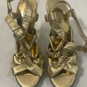 MICHAEL Michael Kors Women's Gold and Brown Sandals
